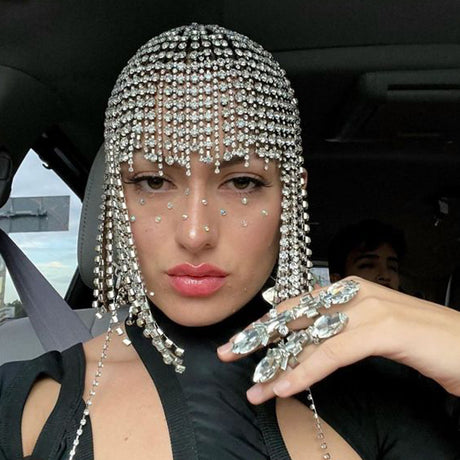 Exaggerated long flowing Su hair chain nightclub stage performance rhinestone hair accessories European and American headwear hair chain - V.I.P Digital Presence