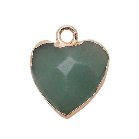 Women Jewelry  12.5mm Small Lovely Heart Pendant Labradorit Aventurine Opal Rose Crystal Quartz Stone Pendant DIY for Necklace - V.I.P Digital Presence