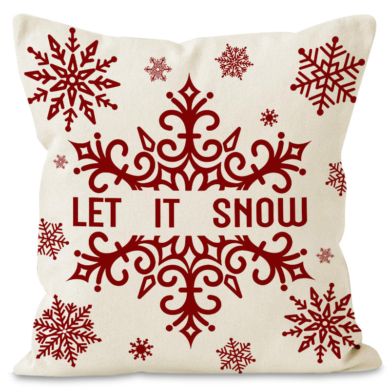 Christmas red ball pillow cover Christmas holiday themed home decoration pillowcase linen waist pillow - V.I.P Digital Presence
