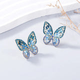 Alloy Inlaid Rhinestone Butterfly Earrings - V.I.P Digital Presence
