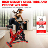 Indoor Exercise Bike Cycling Bike with Comfortable Seat Cushion Black+Red - V.I.P Digital Presence