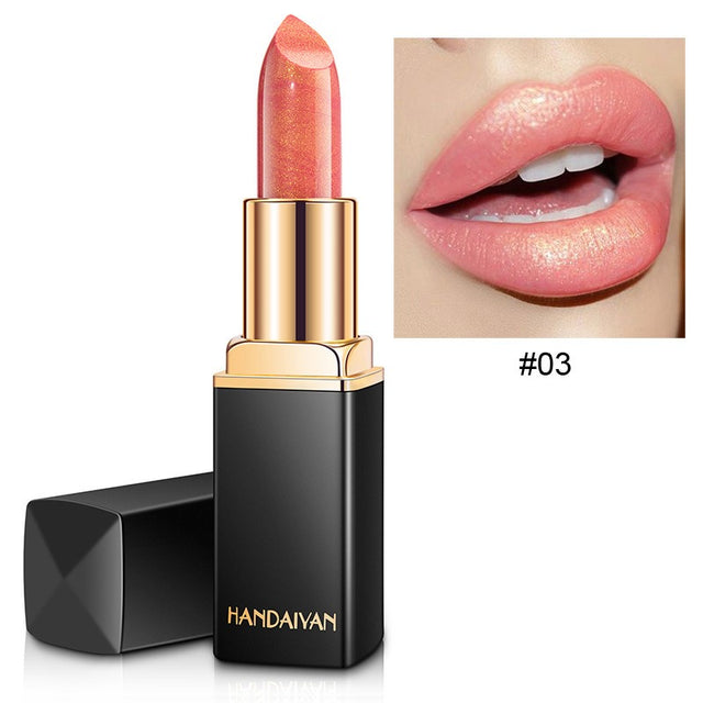 HANDAIYAN Shiny Metallic Lipstick Pearlescent Color Change Warm Lipstick Gold lipstick - V.I.P Digital Presence