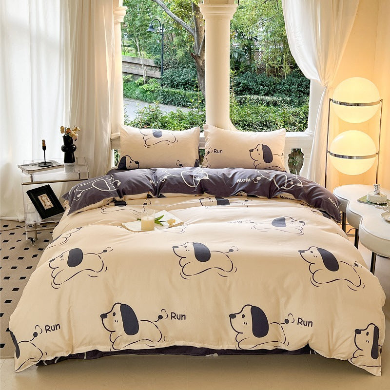 Cartoon Four-Piece Set Fresh Autumn and Winter Single Student Dormitory Bedding Sheet Three-Piece Set Single Quilt Cover - V.I.P Digital Presence