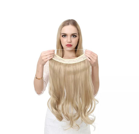 European And American Wig Piece Female Fishline Hair Extension Piece Chemical Fiber Matte High Temperature Silk Long Curly Human Hair - V.I.P Digital Presence