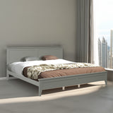 Modern Gray Solid Wood King Platform Bed - V.I.P Digital Presence