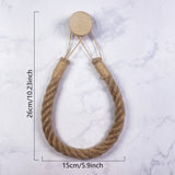 Wooden Hook Seamless Adhesive No Drilling Handmade Woven Hemp Rope Towel Rack Tissue Holder Bathroom Toilet - V.I.P Digital Presence