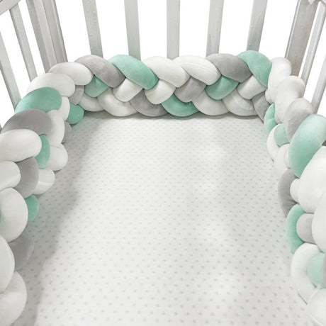 Woven baby bed surround anti-collision strip four strand Fried Dough Twists braid wrapped around the bed surround ins baby child - V.I.P Digital Presence