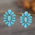 Flower Shape Artificial Turquoise Earrings - V.I.P Digital Presence