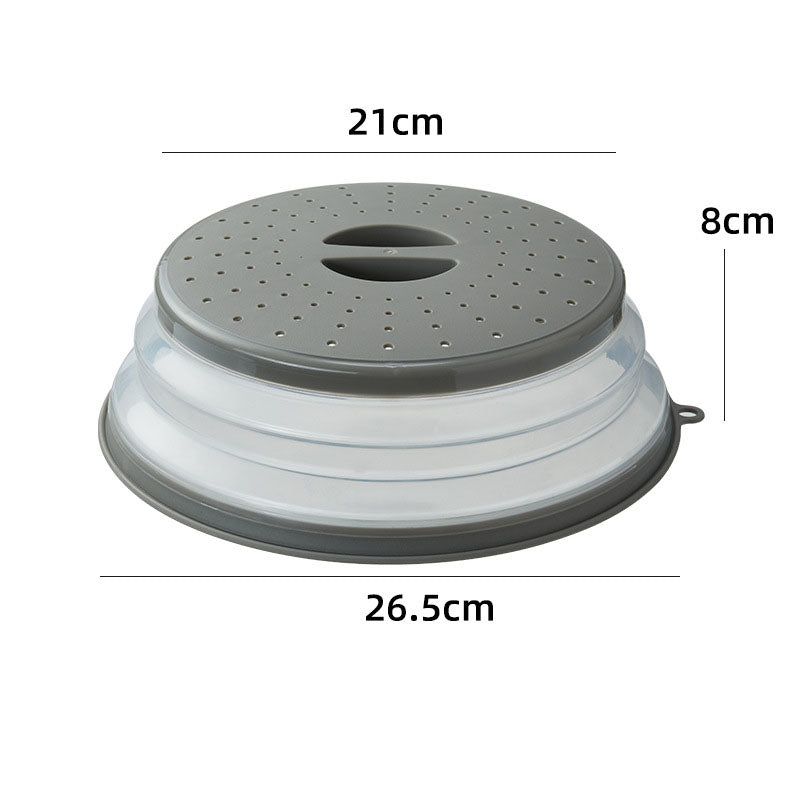 Folding cover with hooks, microwave heating cover, multifunctional silicone folding fresh-keeping cover, oil proof and splash pr - V.I.P Digital Presence