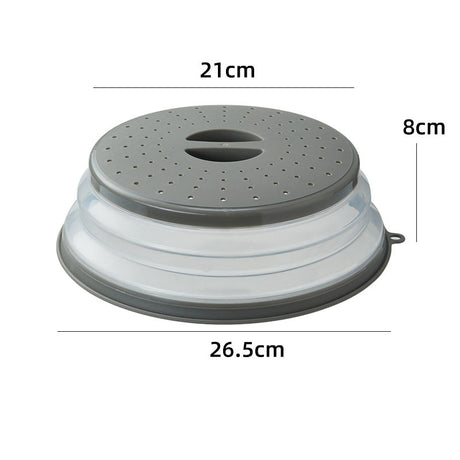Folding cover with hooks, microwave heating cover, multifunctional silicone folding fresh-keeping cover, oil proof and splash pr - V.I.P Digital Presence