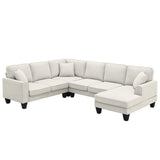 [VIDEO provided] [New] 108*85.5" Modern U Shape Sectional Sofa 7 Seat Fabric Sectional Sofa Set - V.I.P Digital Presence