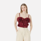 French mesh see through fishbone corset with chest cushion three-dimensional flower shaped outerwear beautiful back - V.I.P Digital Presence