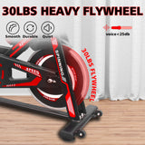Indoor Exercise Bike Cycling Bike with Comfortable Seat Cushion Black+Red - V.I.P Digital Presence