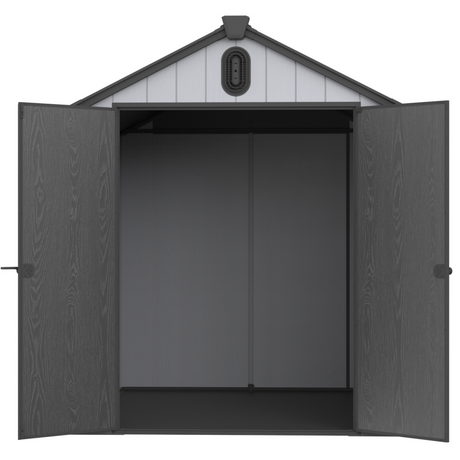 XWT012 6*8ft plastic storage shed for backyard garden big spire Tool storage - V.I.P Digital Presence