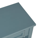 36'' Farmhouse Pine Wood Console Table Entry Sofa Table with 4 Drawers & 1 Storage Shelf ( Blue) - V.I.P Digital Presence