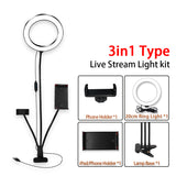 Kit de anillo de luz LED de 8 pulgadas para tutoriales de maquillaje, videos de YouTube, transmisión en vivo para iPad, micrófono, soporte para teléfono, anillo de luz de belleza para selfies.
