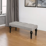 Ottoman Bench 4-thickened Roman Column Feet French Upholstered Bedside Bench For Bedroom Living Room Entryway - V.I.P Digital Presence
