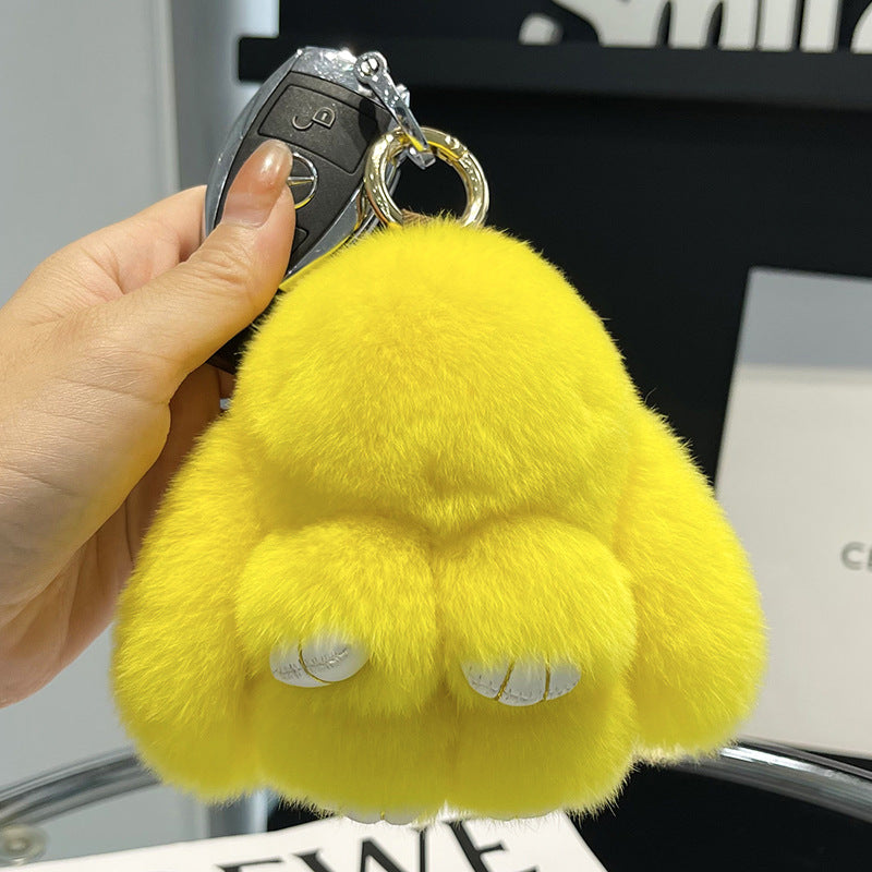 Cute Rex Rabbit Fur Doll Bunny Car Keychain Pendant Mini Bag Plush Dead Ornament Rabbit - V.I.P Digital Presence