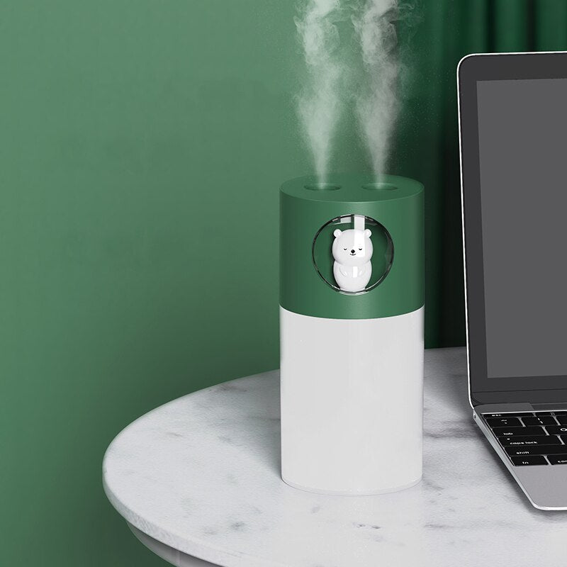 New Cute Pet Humidifier Double Spray Air Humidifier USB Ultrasonic Aroma Diffuse Air Mist Maker Humidificador with Romantic Lamp - V.I.P Digital Presence