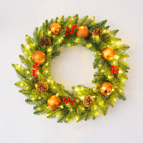 Christmas wreath rattan 30/40/50/60cm Christmas decoration wreath door hanging scene - V.I.P Digital Presence