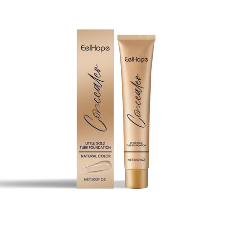 Small Gold Tube Foundation Concealer, Natural Lightweight Skin Concealer Not Easy To Remove Makeup Moisturizing Liquid Foundation - V.I.P Digital Presence
