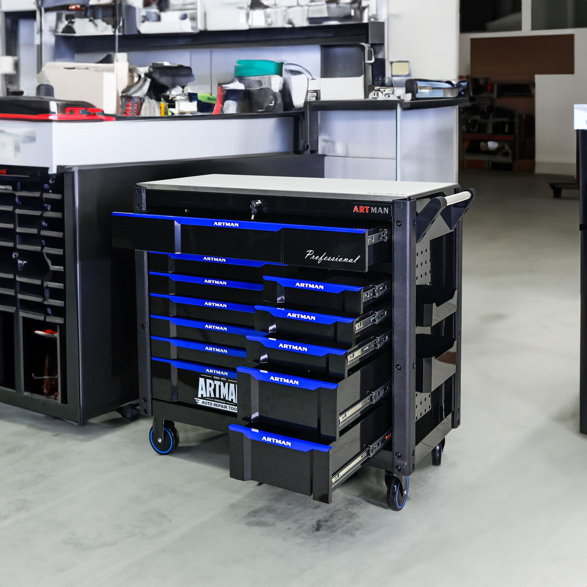 12-Layer Drawer Multi-Purpose Tool Car, With Wheels, Iron Top - V.I.P Digital Presence