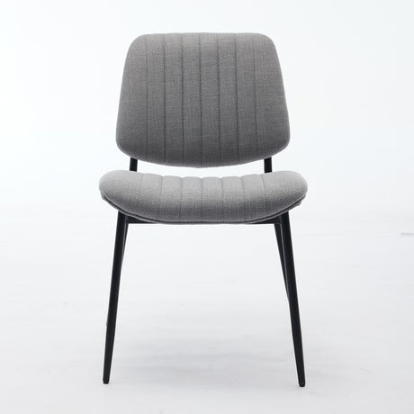 2-piece retro linen chair set with curved wooden backrest, cushioned seat, adjustable metal legs, (gray linen) - V.I.P Digital Presence