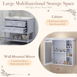 36'' Bathroom Vanity with Medicine Cabinet, Modern Mirror Cabinet with Adjustable Shelf, Bathroom Storage Cabinet with 4 Drawers - V.I.P Digital Presence