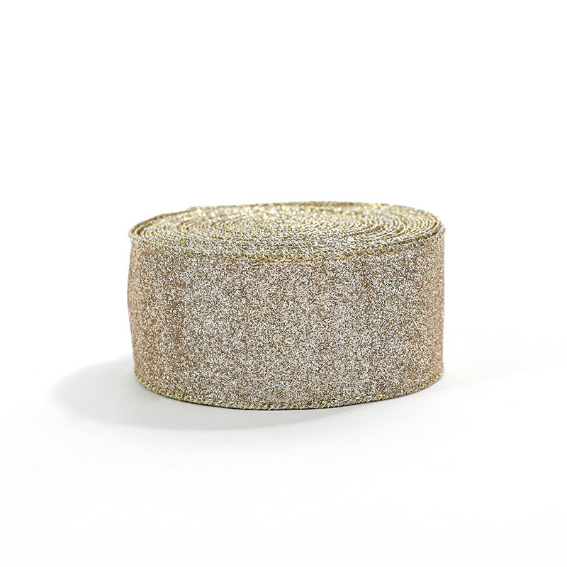 New Gold Onion Cloth Christmas Ribbon Gold Powder Decorative Bow Material Christmas Wire Edge Weaving Ribbon Decoration - V.I.P Digital Presence