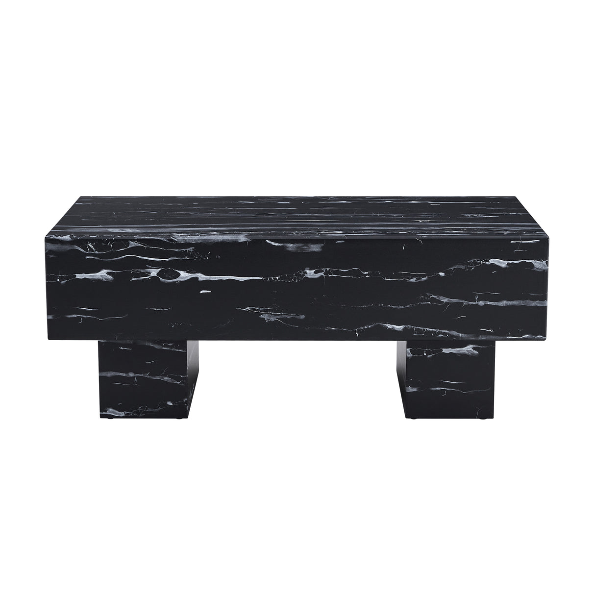 The black coffee table has patterns Modern rectangular table suitable for living rooms and apartments  43.3"*21.6"*17.2"
