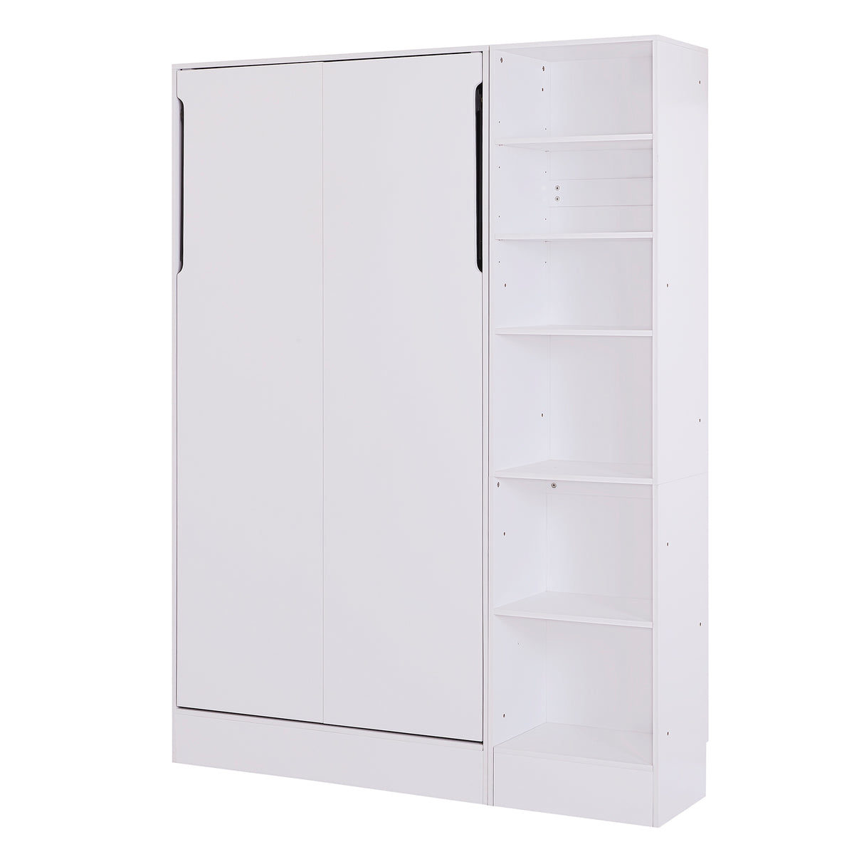 Twin Size Murphy Bed Wall Bed with Sofa,with Shelves,White - V.I.P Digital Presence