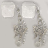 Estuche para auriculares Creative Flash con cadena de mariposa estéreo rosa, compatible con AirPods de 1.ª y 2.ª generación, anticaídas, Pro2 y 3.ª generación.