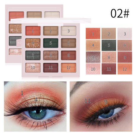 Romantic Beauty 12 Color Eye Shadow Multi Color Eye Brightening Lasting Modification Waterproof Pearl Eye Shadow Plate - V.I.P Digital Presence