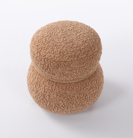 WKJ1Y Light camel snowman stool with plush Grig cushions, playful and cute, suitable for any space - V.I.P Digital Presence