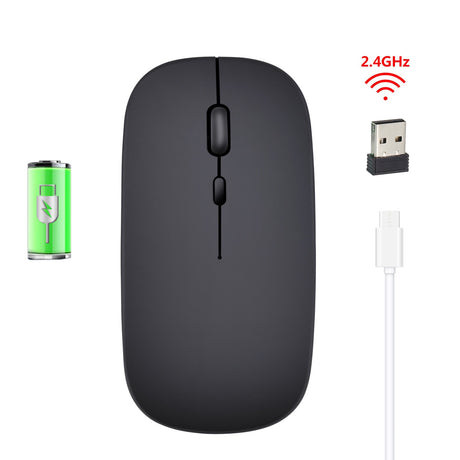 Rechargeable wireless mouse with 2.4G mute and one click return to desktop office mouse with built-in lithium battery - V.I.P Digital Presence