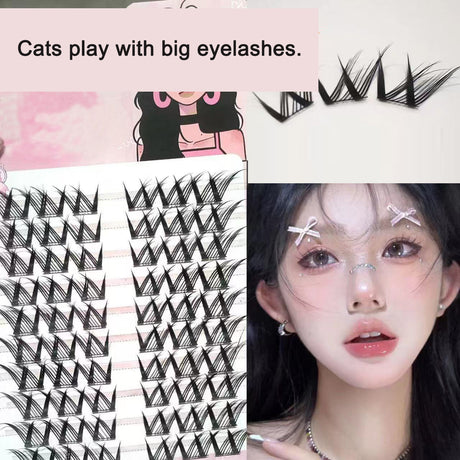 Sunflower Comics Pure Desire Eyelash Simulation Natural Thickening Large Segmented Trilogy False Eyelash Laziness - V.I.P Digital Presence