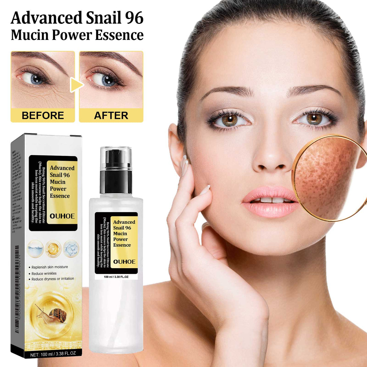 Snail 96 Collagen Power Essence, Repair Skin Barrier Moisturizing And Fading Dark Spots Snail Essence - V.I.P Digital Presence