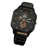 Fashion New Double Layer Square Shell Belt Casual Men's Sports Bracelet Set Quartz Watch - V.I.P Digital Presence