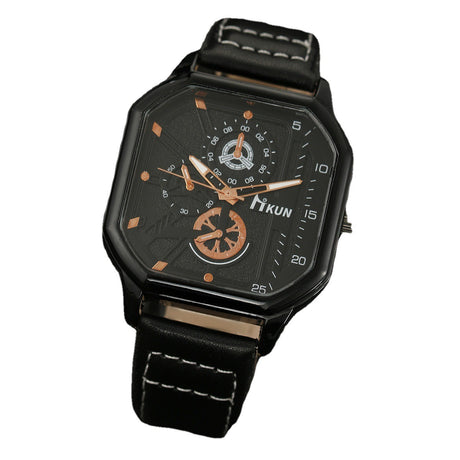Fashion New Double Layer Square Shell Belt Casual Men's Sports Bracelet Set Quartz Watch - V.I.P Digital Presence