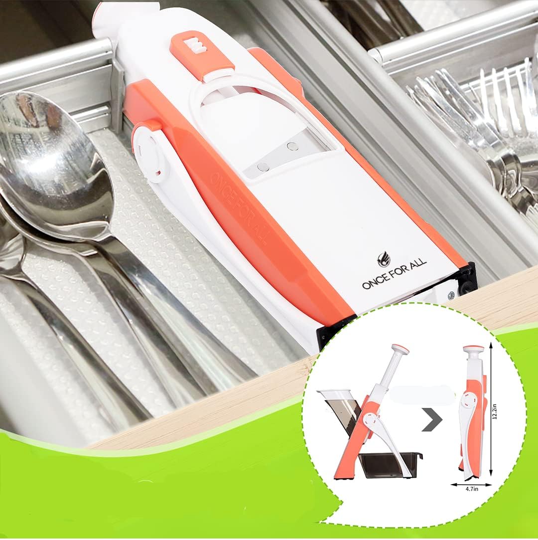 Mandoline Slicer, Vegetable Cutter, Strips Julienne Dicer (Orange) - V.I.P Digital Presence