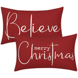 Christmas Decorative Pillowcase 2-piece Set Merry Christmas Sofa Cushion Cover Believe Waist Pillow Cover - V.I.P Digital Presence
