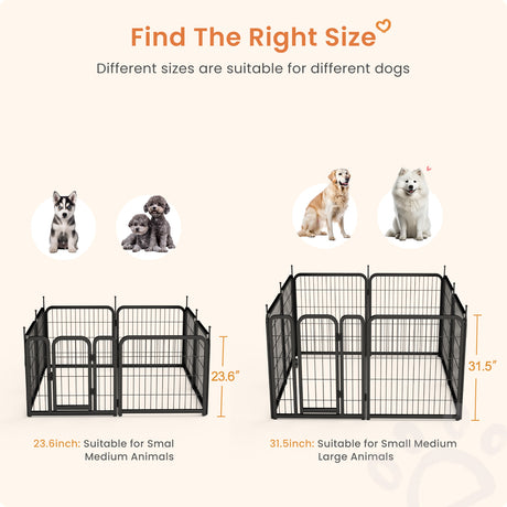 Outdoor dog fence, 8-piece board dog fence. 31 inch portable pet sports fence. Black, 26.3 inches wide x 31.5 inches high. - V.I.P Digital Presence