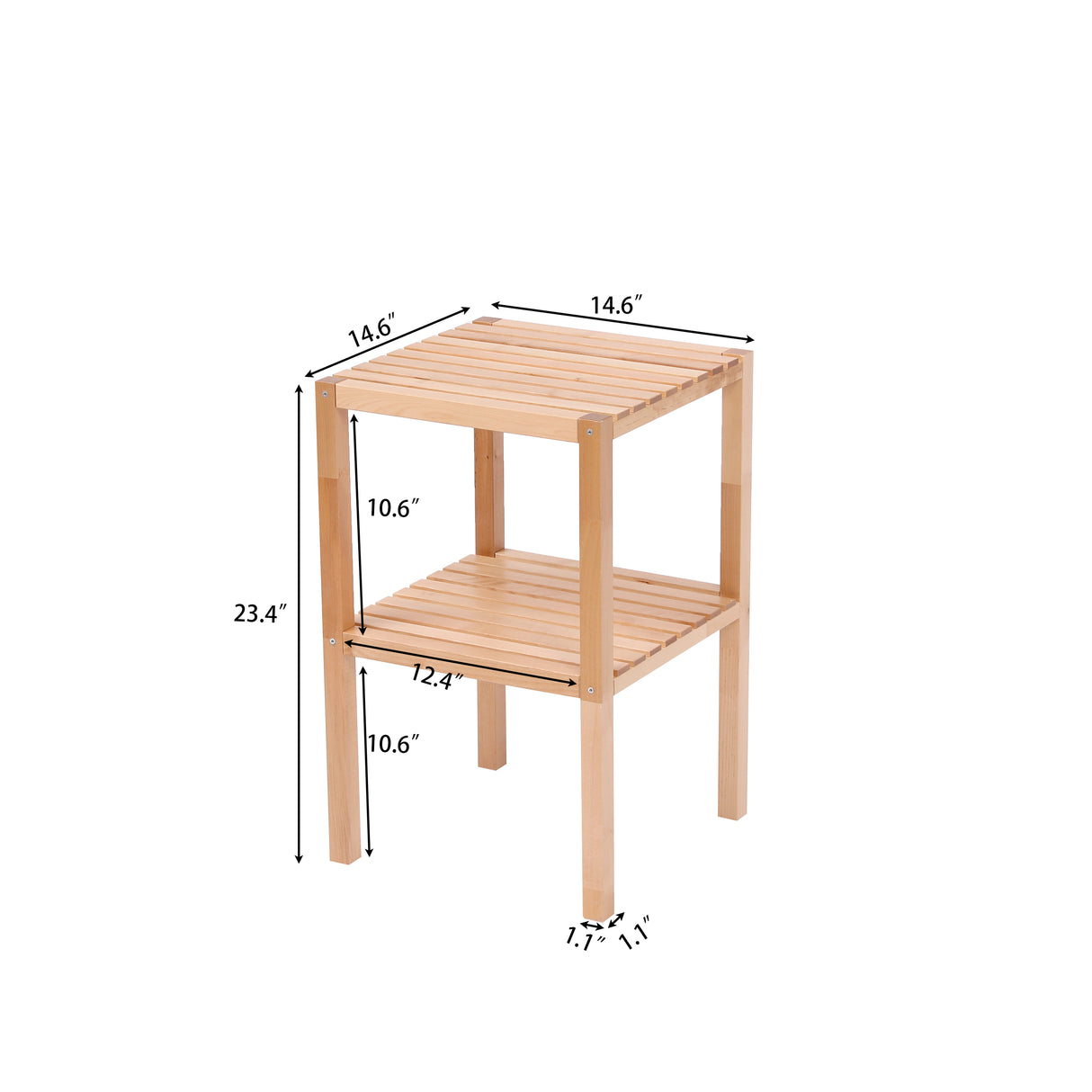 2-Tier Birch Bathroom Shelf, Narrow Shelving Unit, Multifunctional Storage Rack, Corner Rack, for Kitchen Natural - V.I.P Digital Presence