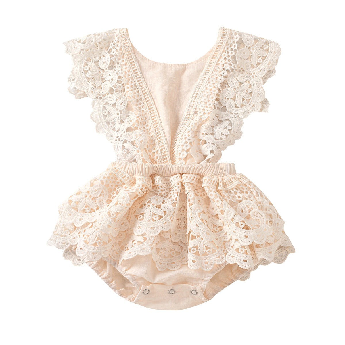 Solid color backless lace up baby jumpsuit - V.I.P Digital Presence