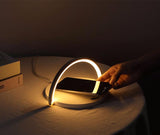 Lámpara de carga inalámbrica Qi de madera con soporte de luz nocturna para Samsung Galaxy S10e, Note10, 9 Plus y Xiaomi. 