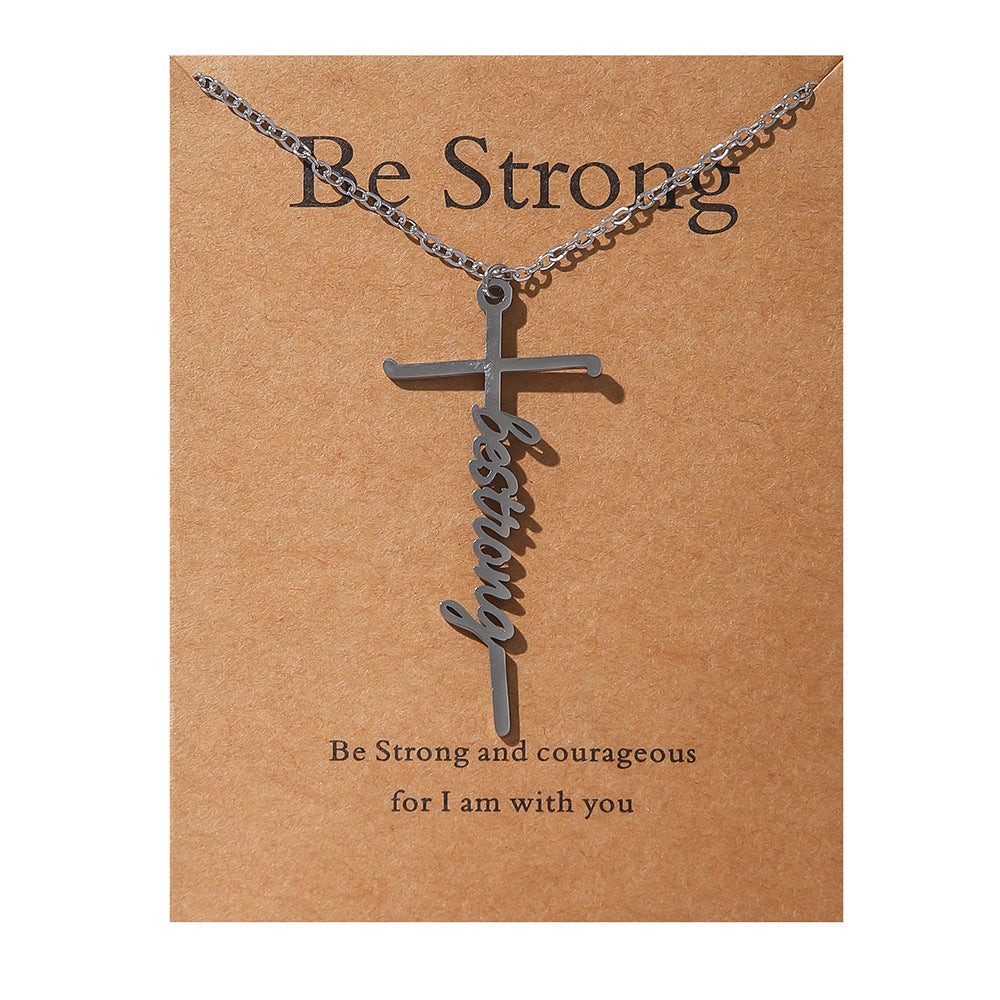 Faith Religious Gift Stainless Steel Cross Collarbone Chain Sweater Chain - V.I.P Digital Presence
