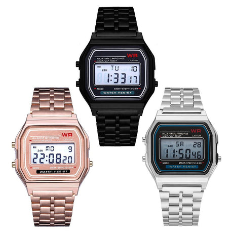 Sports children's electronic steel strip night light alarm clock steel strip watch multi-color electronic watch - V.I.P Digital Presence