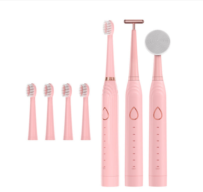 Multifunctional Electric Toothbrush Adult 6-Speed USB Sonic Soft Bristle Toothbrush Portable Household Beauty Cleansing Instrument - V.I.P Digital Presence