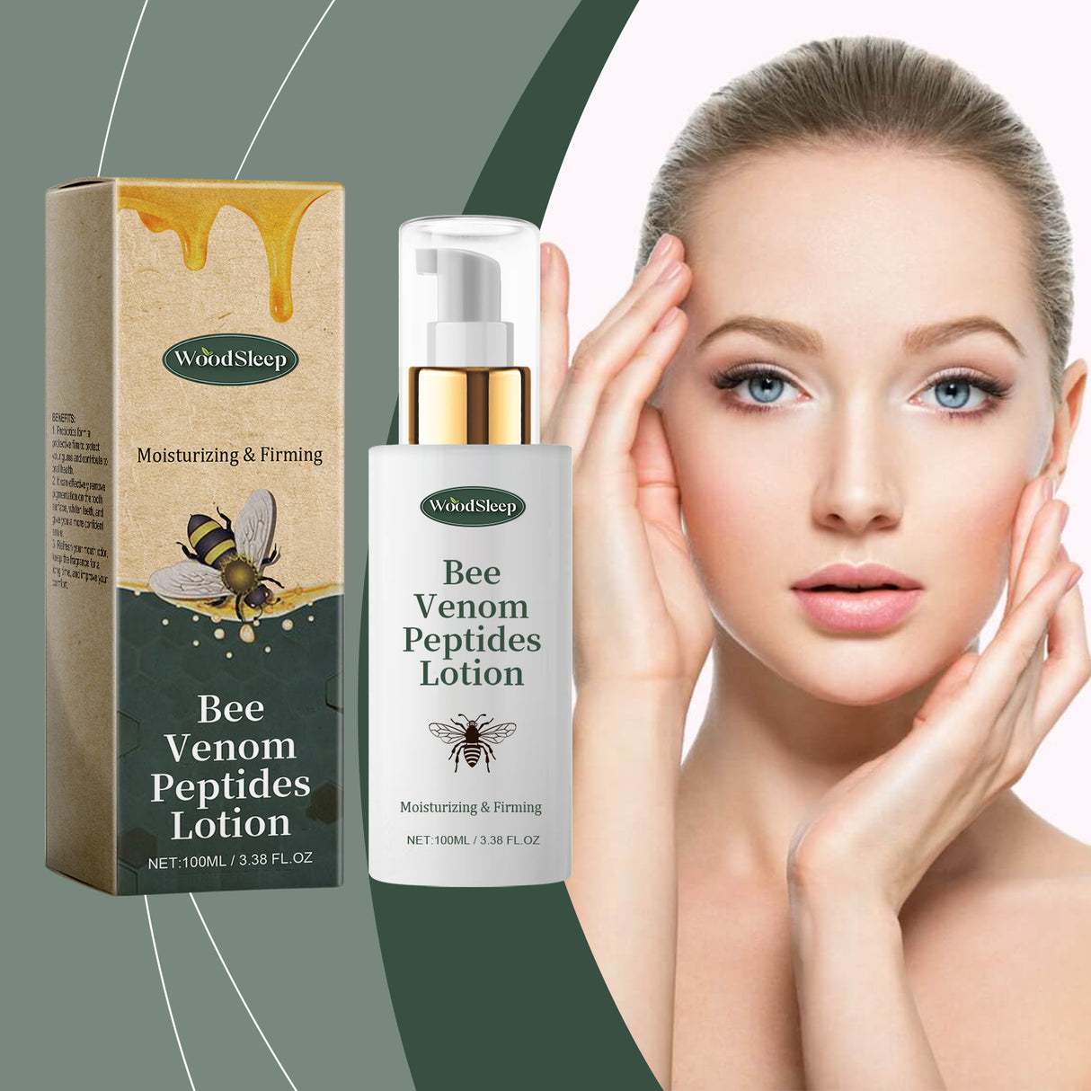 Woodsleep Bee Venom Moisturizing And Firming Lotion, Lifting And Firming Skin Hydrating And Moisturizing Refreshing Lotion