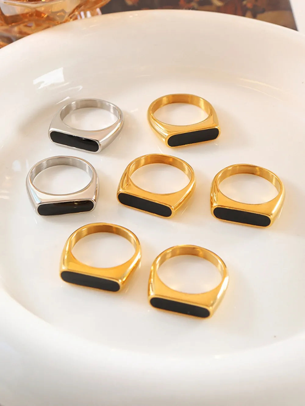 French fashion exaggerated geometric weight glazed element ring - V.I.P Digital Presence